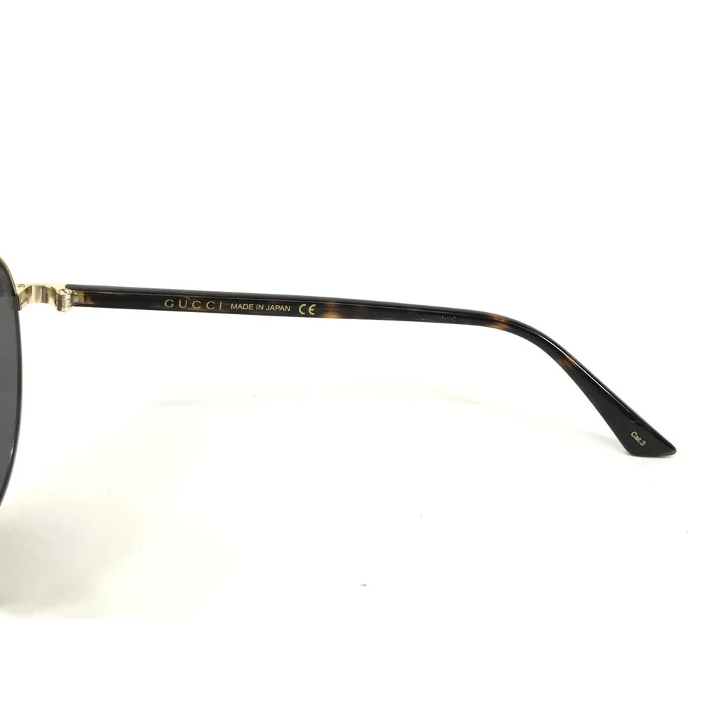 Gucci Sunglasses GG0043SA 002 Polished Gold Aviator Frames with Dark Gray Lenses